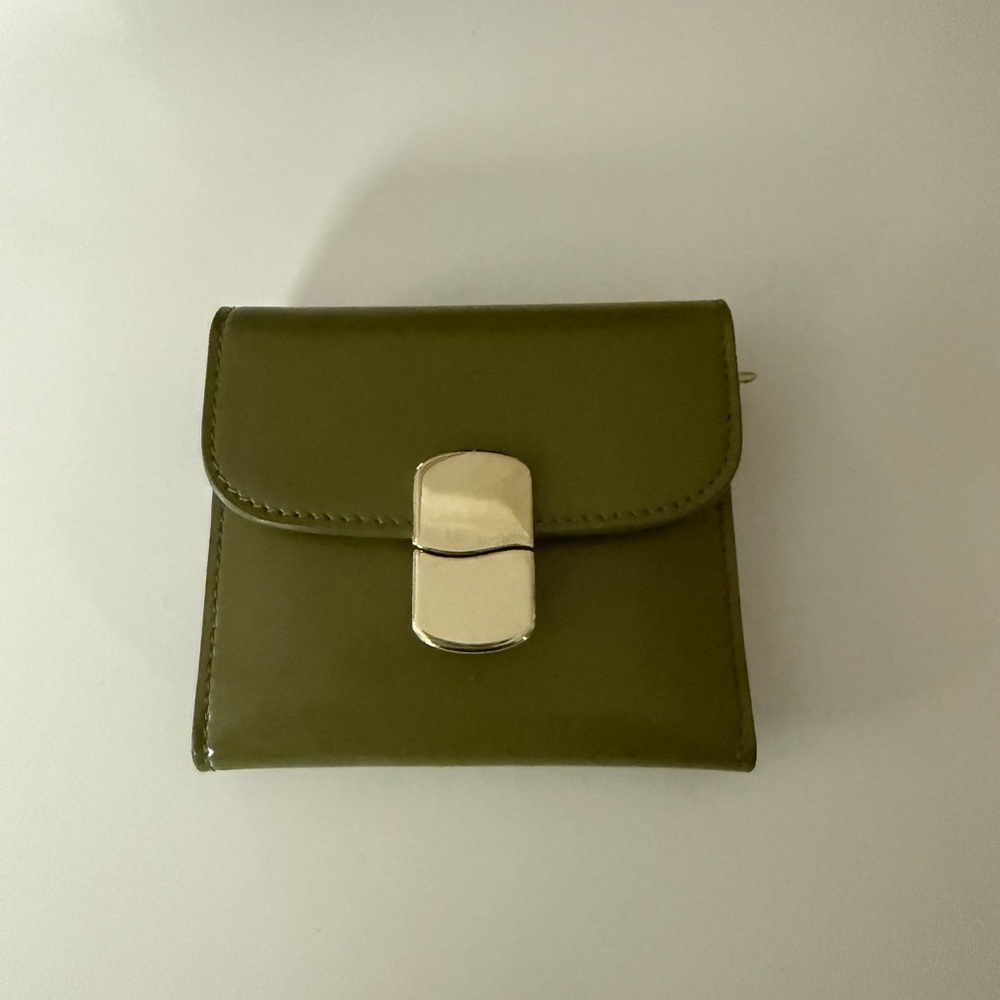 SEZANE Pistachio Leather Wallet